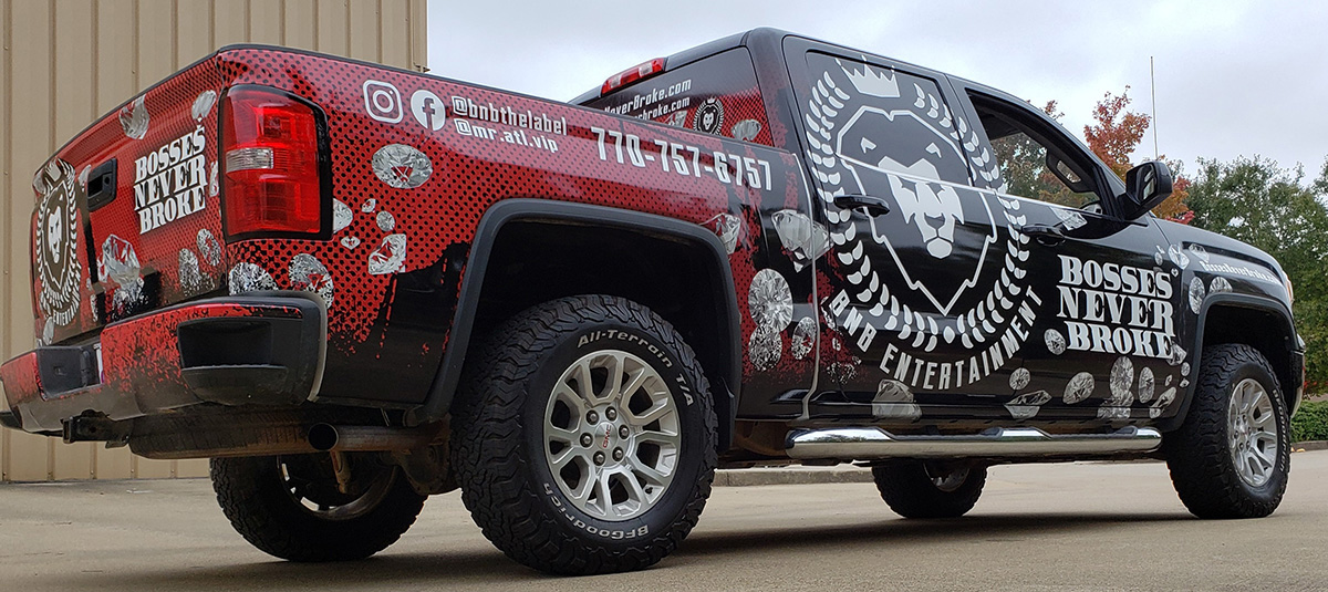 Custom BBS Entertainment Pickup Truck Wrap